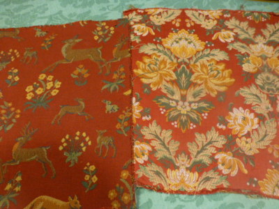 Lot De 6 Coupons De Tissus Tapisserie 39x39cm, Teintes Assorties, Fabrication Française, Neufs