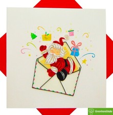 Tarjeta de felicitación de Santa Mail Quilling - Arte hecho a mano dedicado único