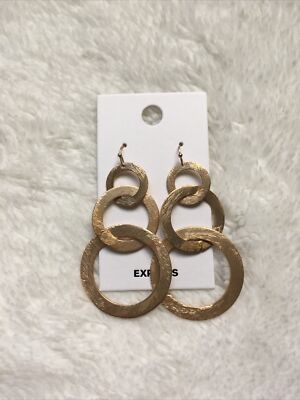 Express Gold Hardware Trio Drop Statement Earring (NEW)