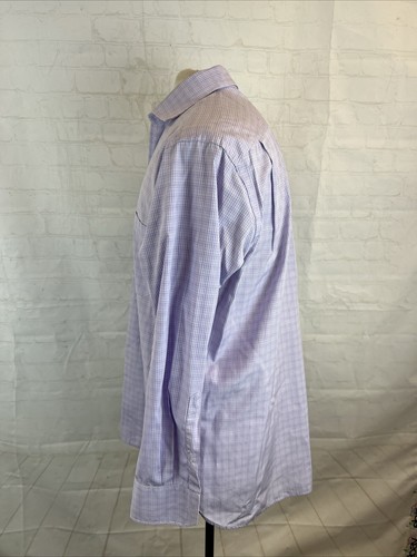 Paul Stuart Men's Purple Plaid Cotton Dress Shirt 17 - 34 $195 - Picture 4 of 9