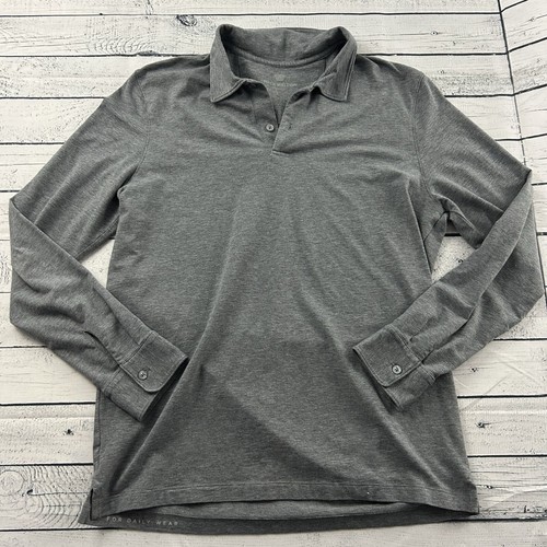 Mack Weldon Langarm Knopfleiste Rugby Shirt Herren Medium grau