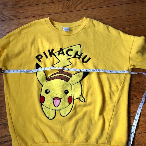 Small Pokemon Pikachu Yellow Warm Fleece Sweatshirt USED - Picture 3 of 5