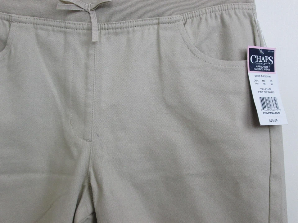 NUEVO CON ETIQUETAS Chaps Niña Aprobada Ropa Escolar Caqui Corta Talla 10 1/2 Plus Elástica 124-26171 Foto 2 de 4