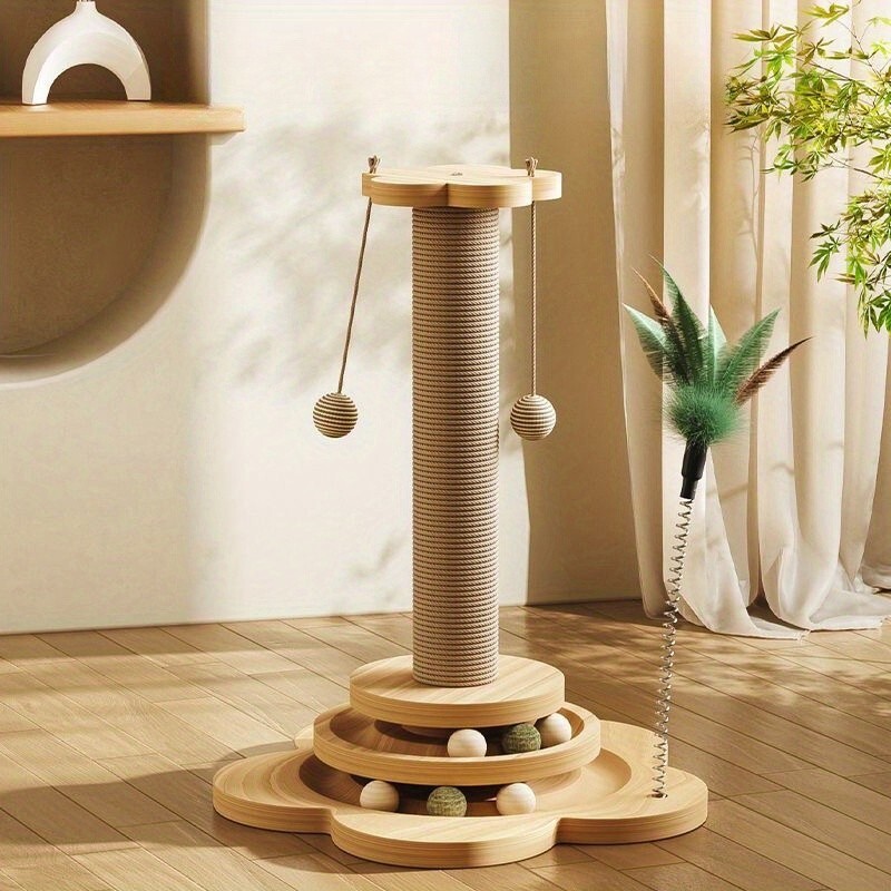 Tiragraffi Torre per Gatto con Pista Palline e Piume - Arredo Gatti 2026