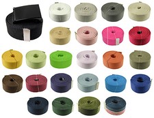 60" Flip Black Canvas Military Web Belt  Buckle 25 Color