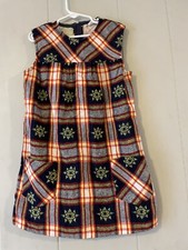 Vintage 70  s Union Made Stretchini Bobbie Brooks Tartan Girl  s Dress Size 8 VTG
