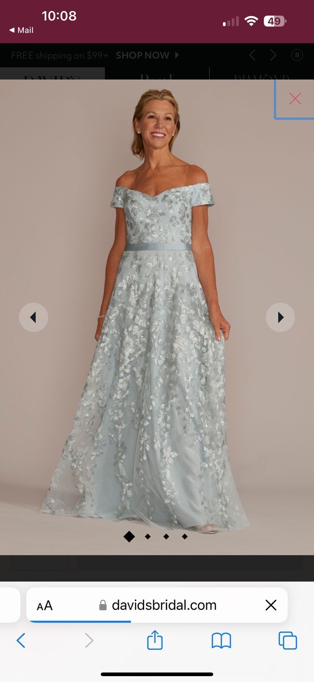 Oleg Cassini Dress Women’s Size 8 Light Blue Embroidered Lace Bridesmaid NWT