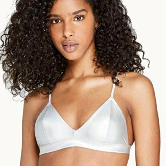 silver metallic bralette