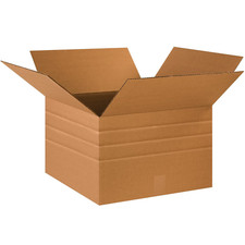 TLMD181812 Multi-Depth Corrugated Boxes, 18" X 18" X 12", Kraft Pack of 20 
