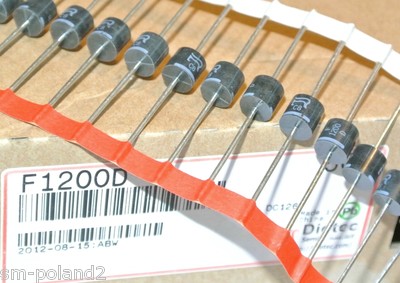 2x F1200D Diode – Gleichrichter THT 200V 12A, 200ns, Ammo Pack – DIOTEC – Schnelle Silizium-Diode Für Stromversorgungen