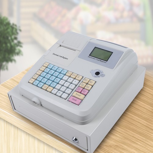 48 Keys Electronic Cash Register POS Cashier w/8 Digital LED Display Drawer Box - Picture 16 of 18