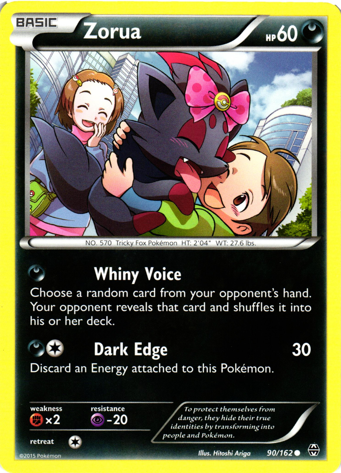 Zorua 90/162 Breakthrough Common Near Mint Pokemon DNA GAMES