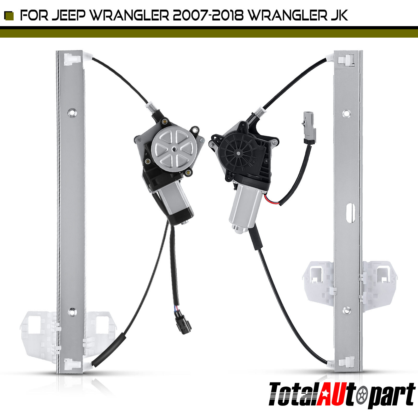Left Window Regulator Kit for 76-86 CJ-7, CJ-8, YJ Wrangler w/ Full Steel Doors Crown Automotive
