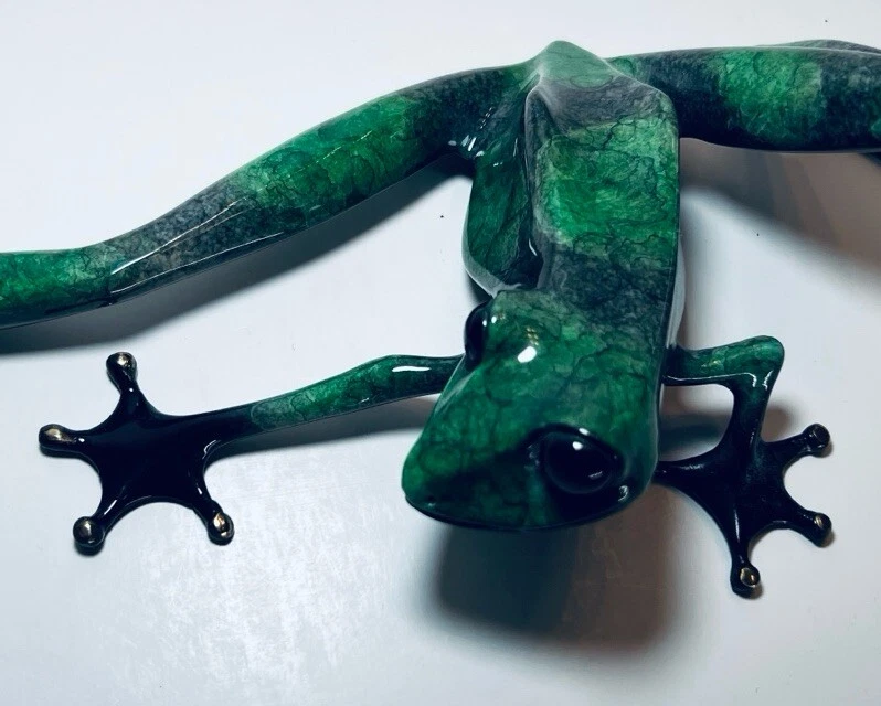 Escultura de rana de bronce GRAN ESTIRABLE BF5 por Frogman Tim Cotterill 1992 977/1000 Foto 2 de 4