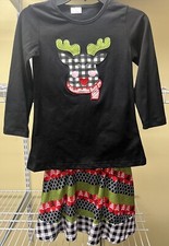 Unbranded Christmas Reindeer Shirt  Skirt Girls Outfit Set Choose Size New