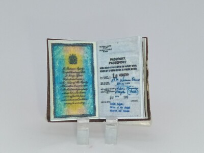 Dolls House 1:12 Scale Miniature, British Passport 1950's