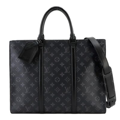 LOUIS VUITTON Monogram Eclipse Sac Plat Horizontal Zippe Bag