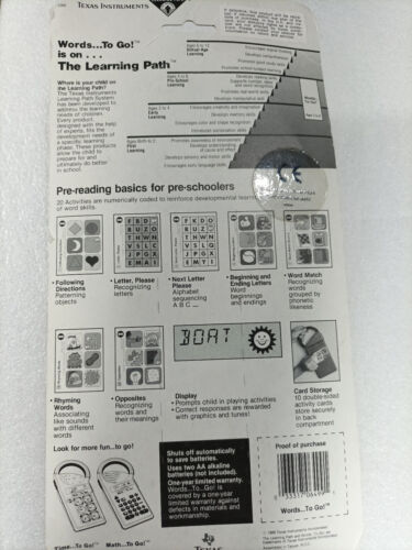 Texas Instruments Words To Go (Professor ABC) TI Vintage Toy Educational - NEW - Picture 9 of 12