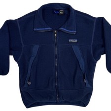 Vintage Patagonia Fleece Kids Sz 6 Full Zip Pockets Reflective Made in USA 90s