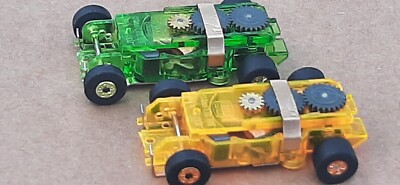 2 New Auto World Translucent Thunderjet Slot Car Chassis Run on Aurora AFX Tyco