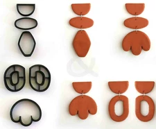 Polymer Clay Cutter set of 6 | Organic Shape Cutter, Earring cutter