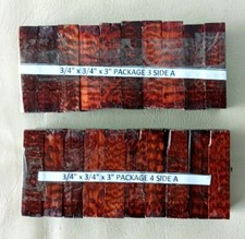 20 pcs 3/4" x 3/4" x 3" high figured Snakewood turnings