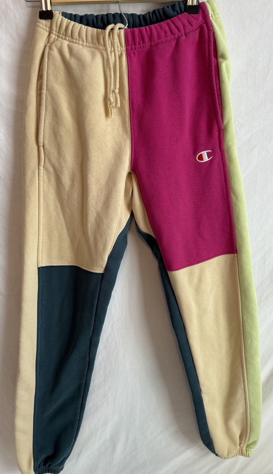 Champion Mens XS Reverse Weave Fleece Joggers 28x28 Colorblock Sweatpants-image