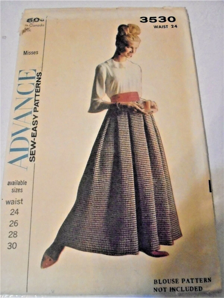Advance Vintage Pattern-Sew-Easy #3530-Misses Skirt-Size 24" Waist-NEW/FF-1964 - Image 2 of 3