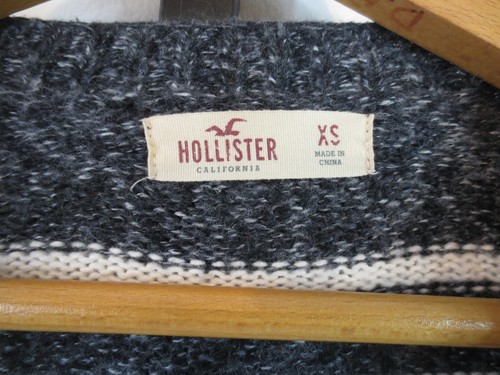 Hollister Womens Size XS Gray Aztec Open Front Cozy Cardgian Fringe - Picture 3 of 5