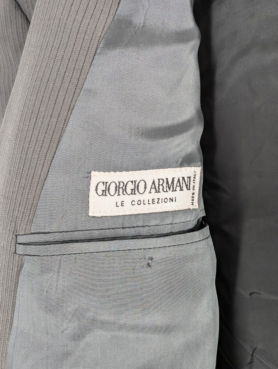 Vtg 80s 90s Giorgio Armani Le Collezioni Gray Doublebreasted Vtg 80s 90s Giorgio Armani Le Collezioni Gray Doublebreasted