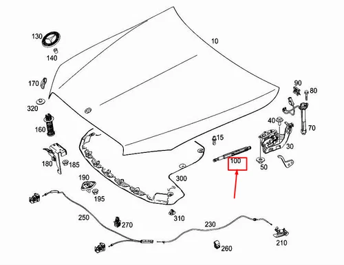 MERCEDES-BENZ GLC X253 FRONT LEFT BONNET PNEUMATIC STRUTS A2539801164 - Picture 1 of 5