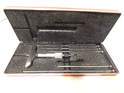 STARRETT NO. 445 0-6'' DEPTH MICROMETER 3'' BASE