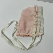 Vintage Baby Bonnet Pink Girl 3 Months 70s 80s