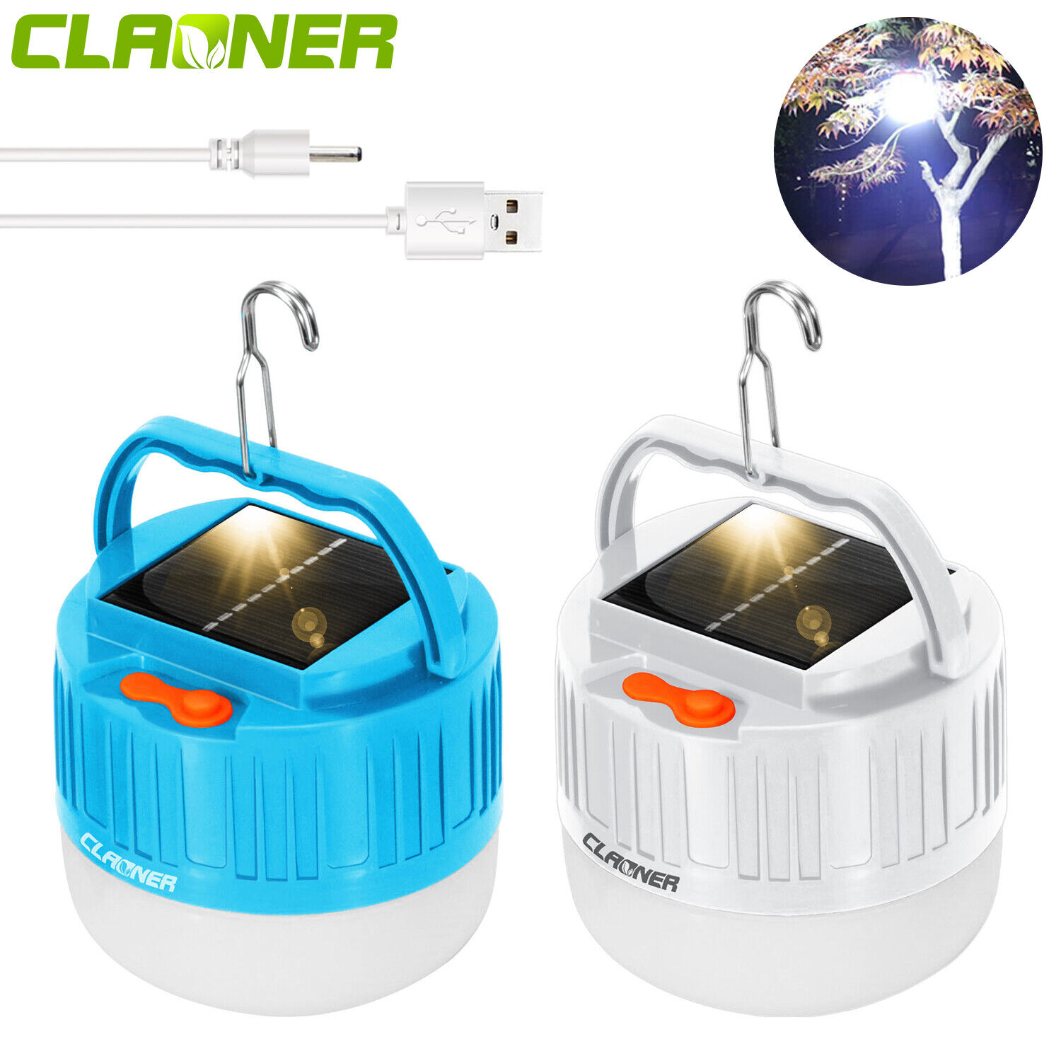Rechargeable LED Solar Camping Light Tent Lantern Bulb Outdoor Hiking Night Lamp