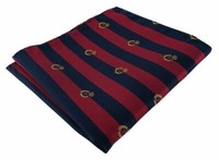 Tigertie Seideneinstecktuch In Rot Blau Royal Gold Gestreift - Wappenmuster