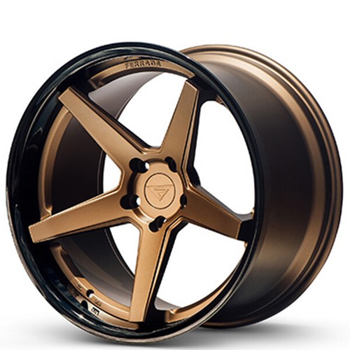 (4) 20x9/20x10.5" Ferrada Wheels FR3 Matte Bronze with Gloss Black Lip(B30)