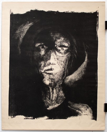 Andreas Dress Gorki Kopf Lithographie 1976 signiert ostdeutsche Kunst Probedruck - Bild 2 von 4