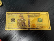 Football Josh Allen 24k Gold Foil Note 17 Buffalo Bills QB