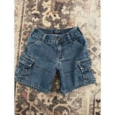 Vintage Oshkosh boys denim cargo shorts size 2T