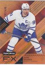 2021/22 SYNERGY..JOHN TAVARES..ORANGE FX../449..CARD # FX-JT..MAPLE LEAFS