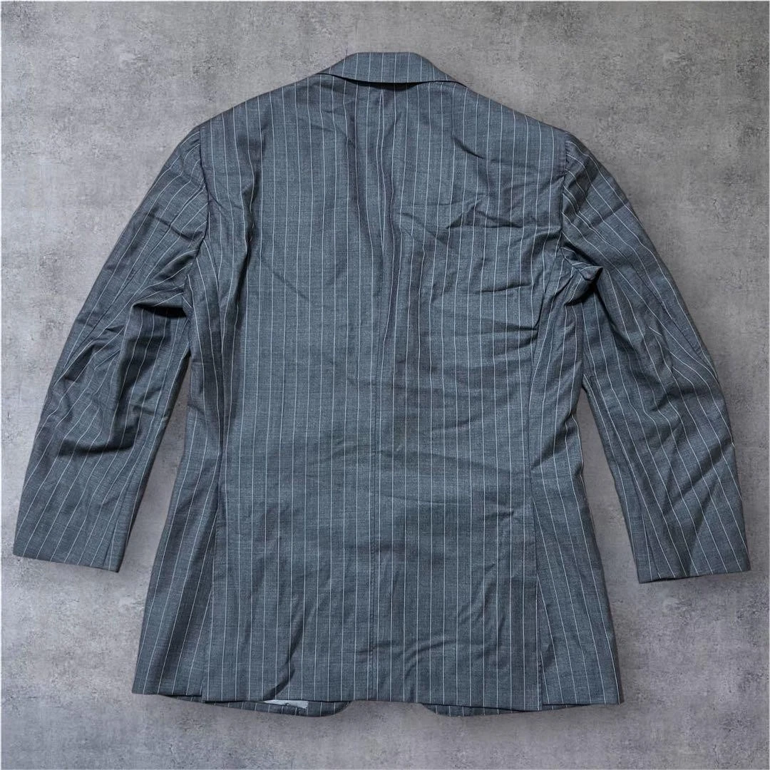 RING JACKET MEISTER Charcoal Gray Pinstripe Suit Set XL 52 Excellent condition image 10