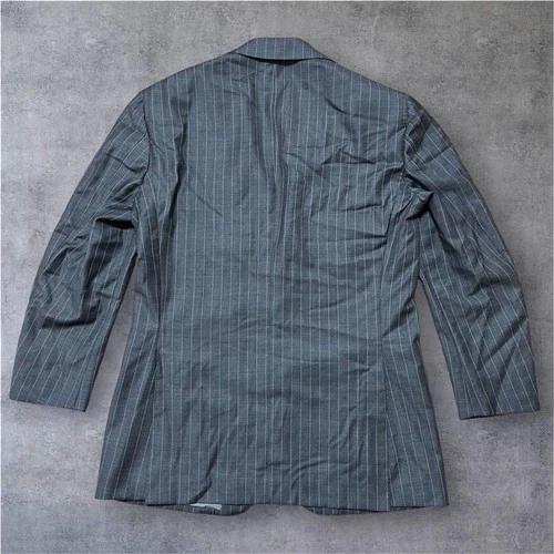 RING JACKET MEISTER Charcoal Gray Pinstripe Suit Set XL 52 Excellent condition image 10
