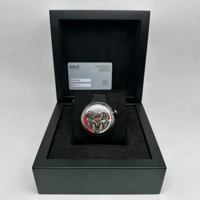 HYT H1.0 H02022-A 48.8mm Steel Gray Skeleton Dial Manual Winding Men Watch 
