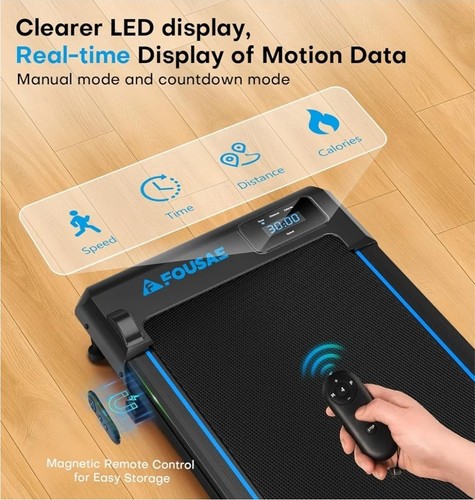 FOUSAE 3-in-1 Walking Pad Treadmill w/ Incline, 2.5HP, Under Desk Foldable - Photo 8/10