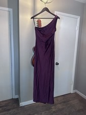 Satin One-Shoulder Sheath Bridesmaid Dress Formal Dress for Women Size 4