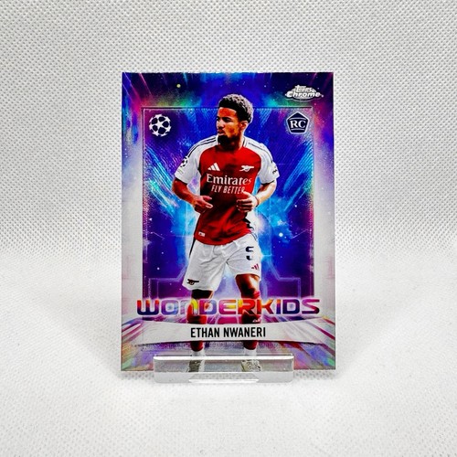 2024-25 Topps Chrome UCC Ethan Nwaneri RC Rookie Wonderkids Insert Card Arsenal