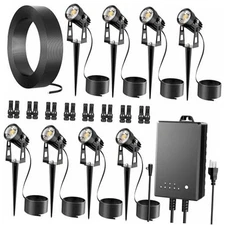All-in-One Outdoor Low Voltage Landscape Lighting Kit, LED Landscape Spot 