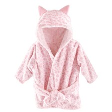 Hudson Baby Unisex Baby Plush Animal Face Bathrobe, Leopard, 0-9 Months