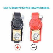 2 Car Battery Terminal Connector Top Post Positive Negative Heavy Duty Universal