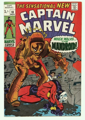 Captain Marvel #18 Comic F-VF Versus The Mandroid
